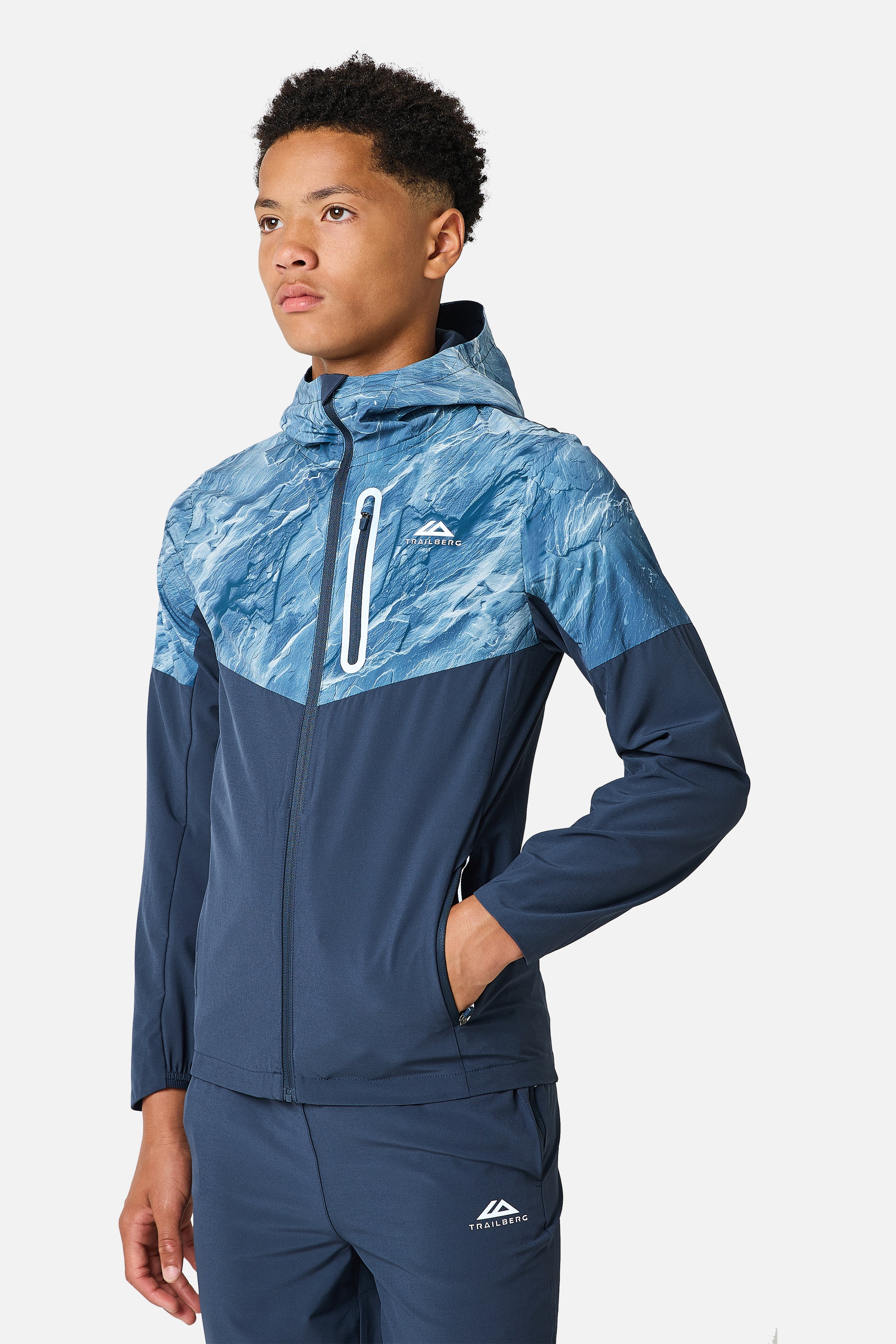 Boys Slate Tracksuit - Storm Blue/Washed Indigo