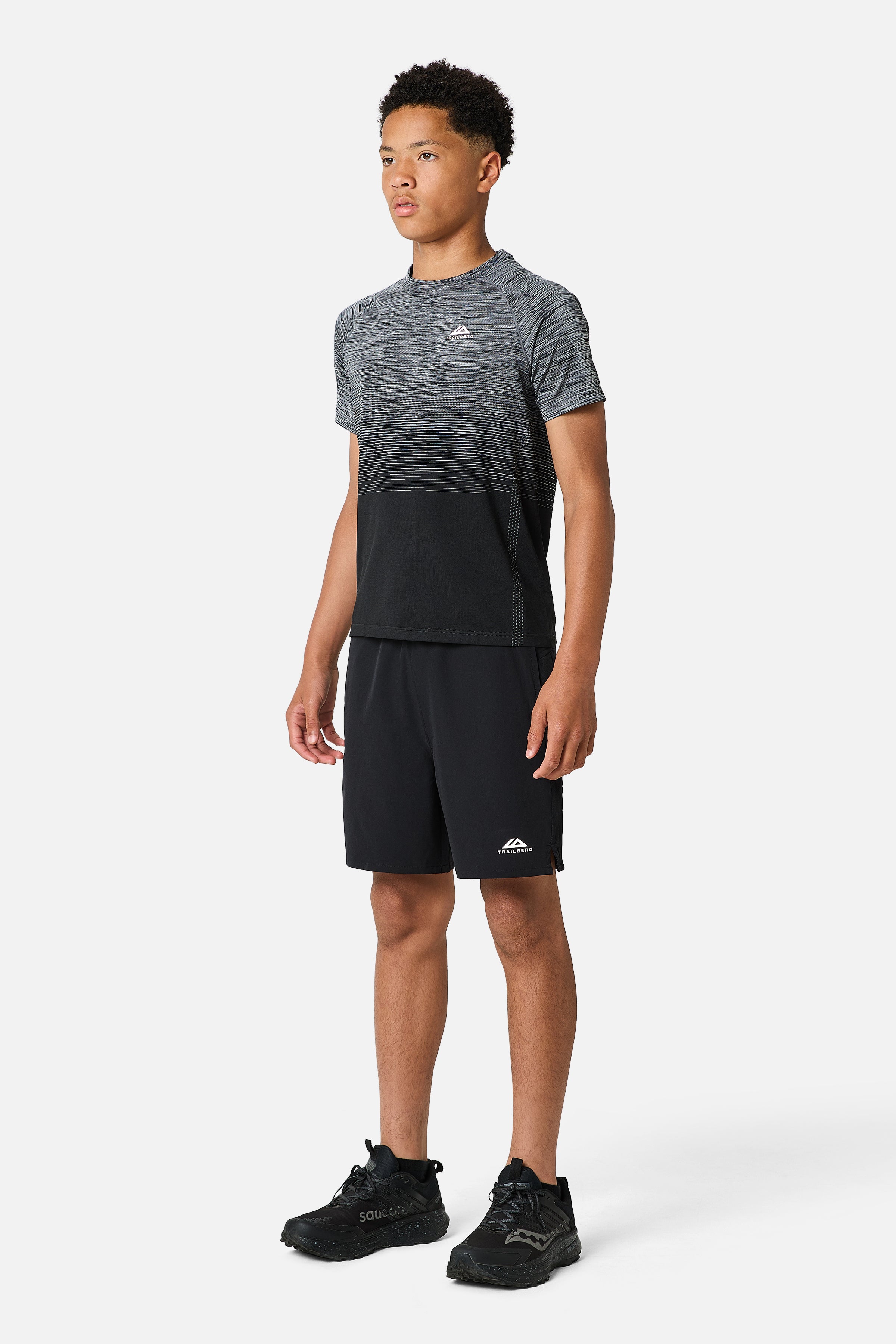 Boys Aero Seamless Essentials Twinset - Black/Graphite Grey
