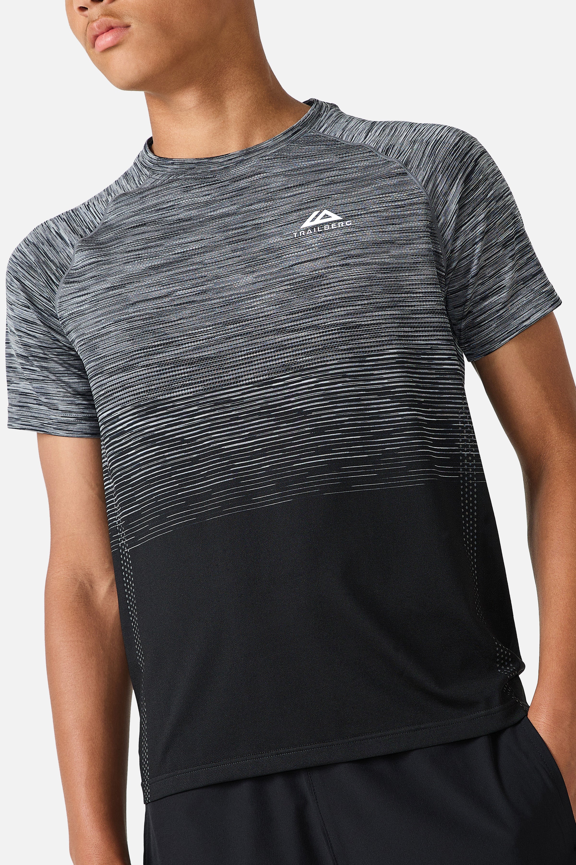 Boys Aero Seamless Tee - Black/Graphite Grey/Nightfall Grey/Lunar Grey