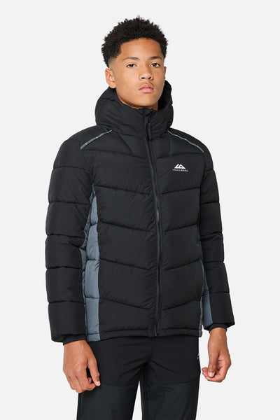 Boys Triathlon Peak Insulated Jacket - Black/Graphite Grey