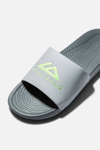 Boys Core Slide - Graphite Grey/Lunar Grey/Neon Lime