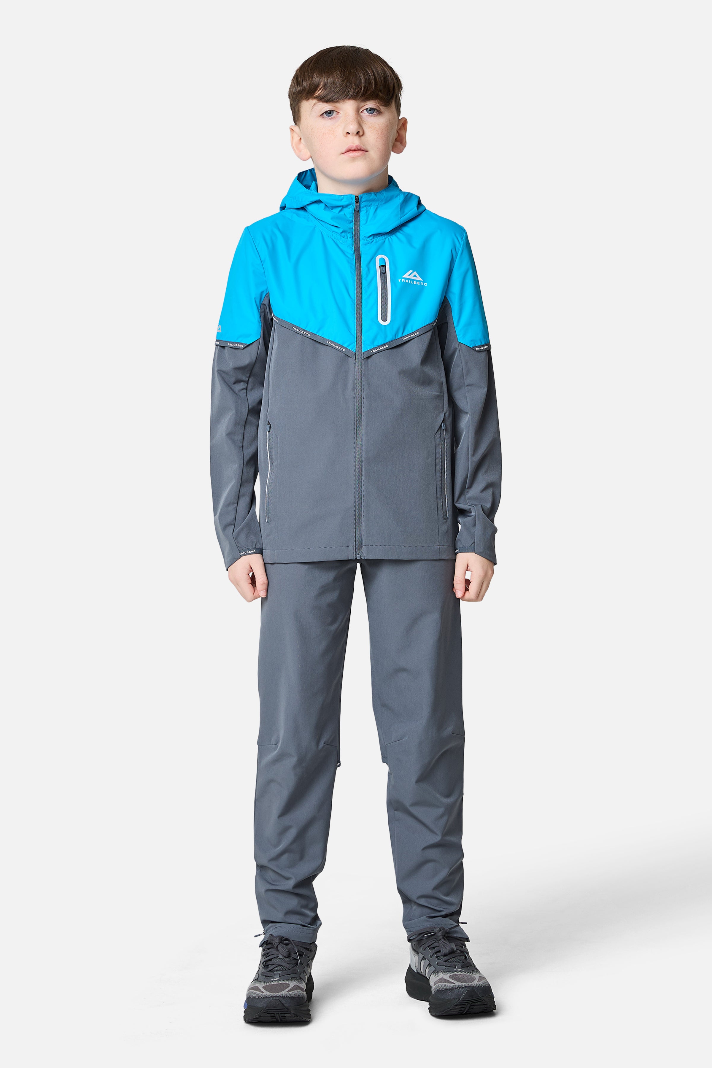 Boys Vertigo Tracksuit - Storm Grey/Mystic Ocean