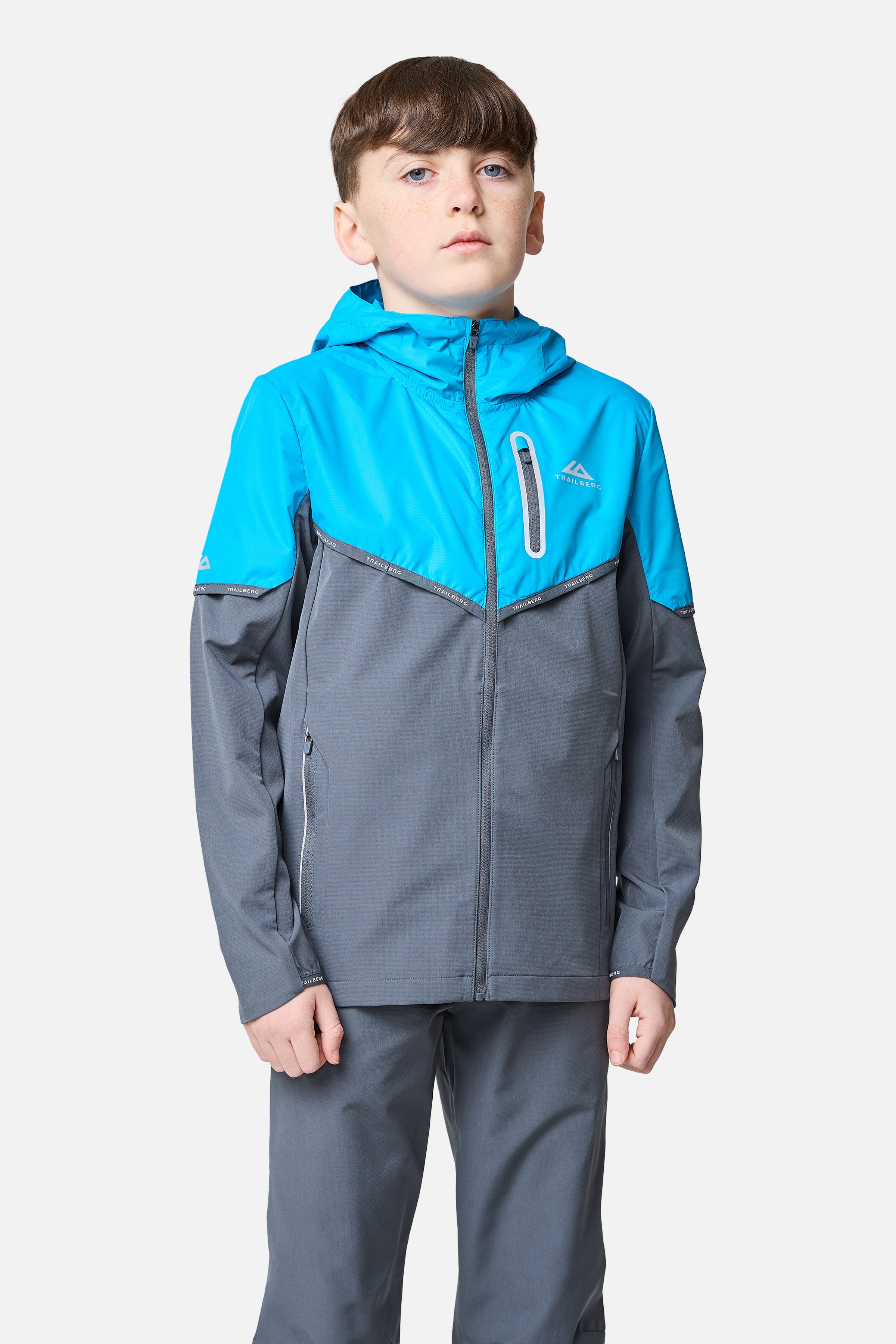 Boys Vertigo Tracksuit - Storm Grey/Mystic Ocean