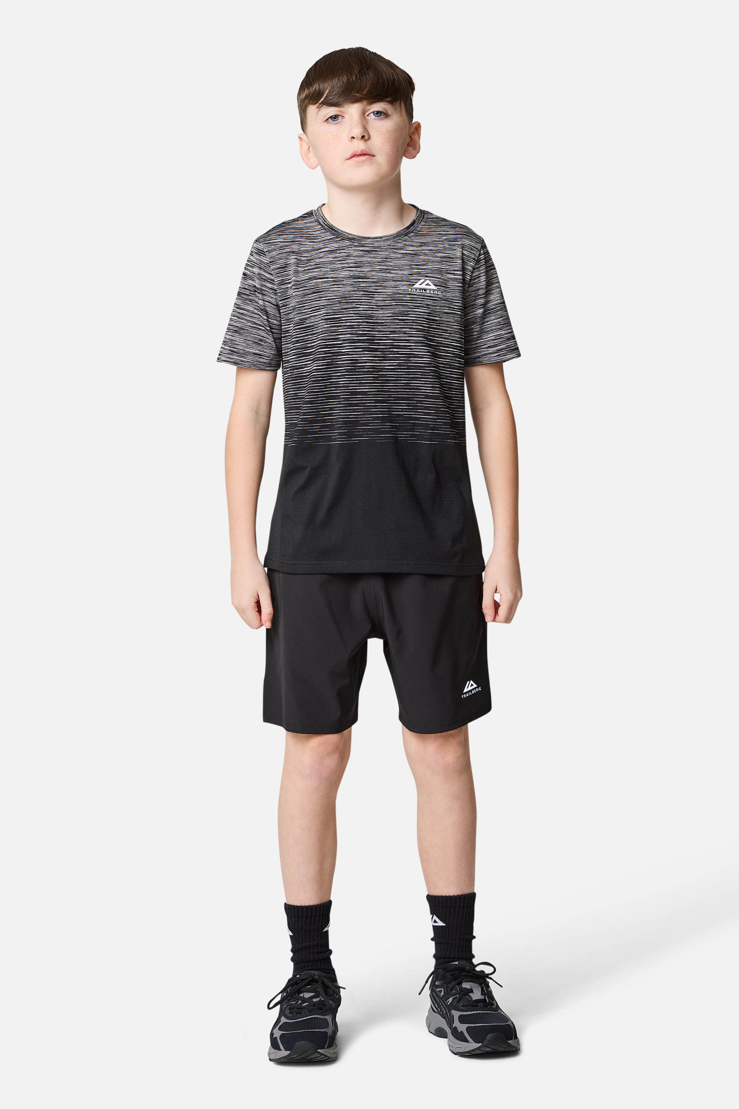 Boys Frequency Seamless Tee - Black/Moon Grey