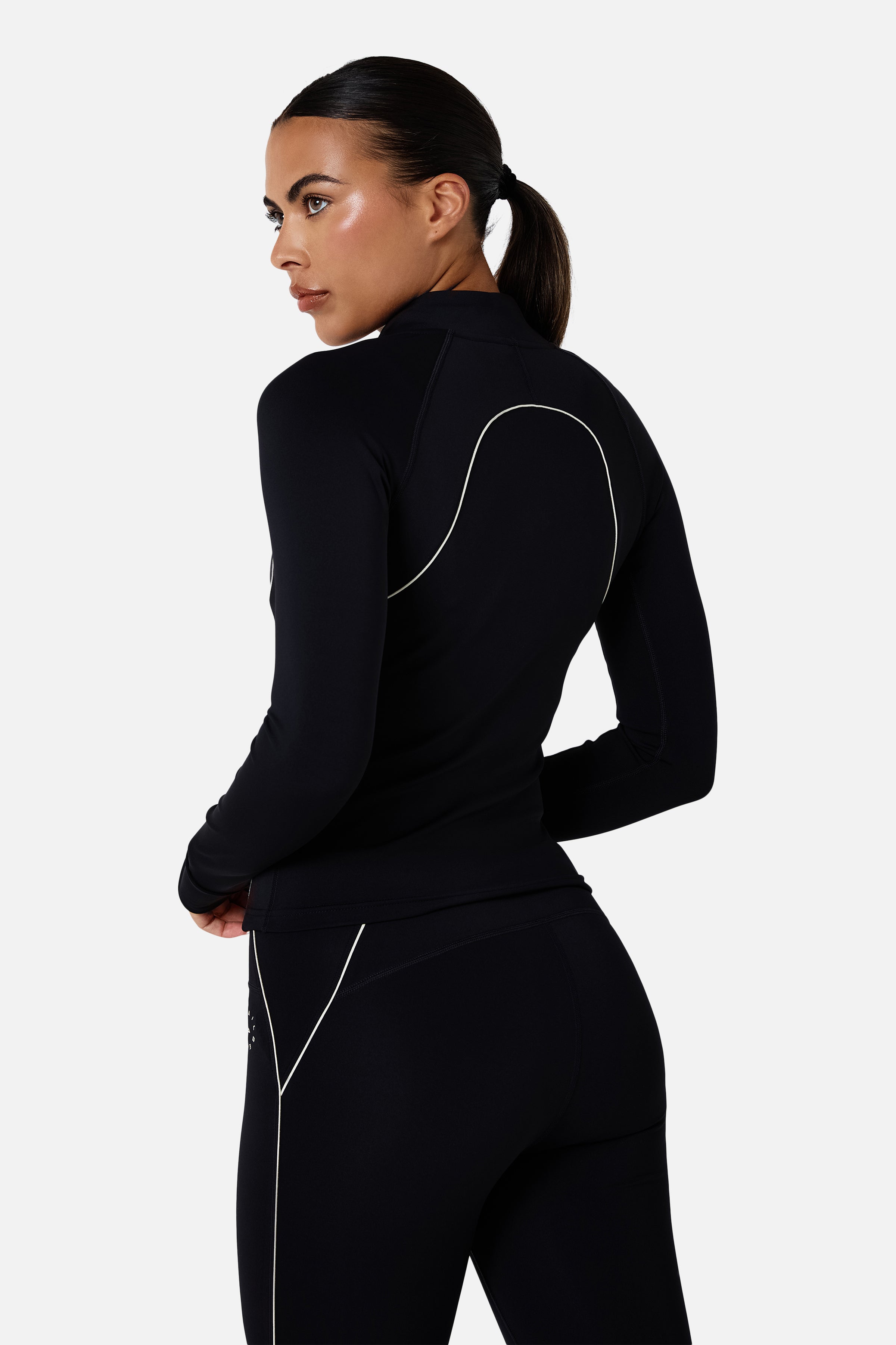 Womens Ignite Full Zip Track Jacket - Black/Candlelight White