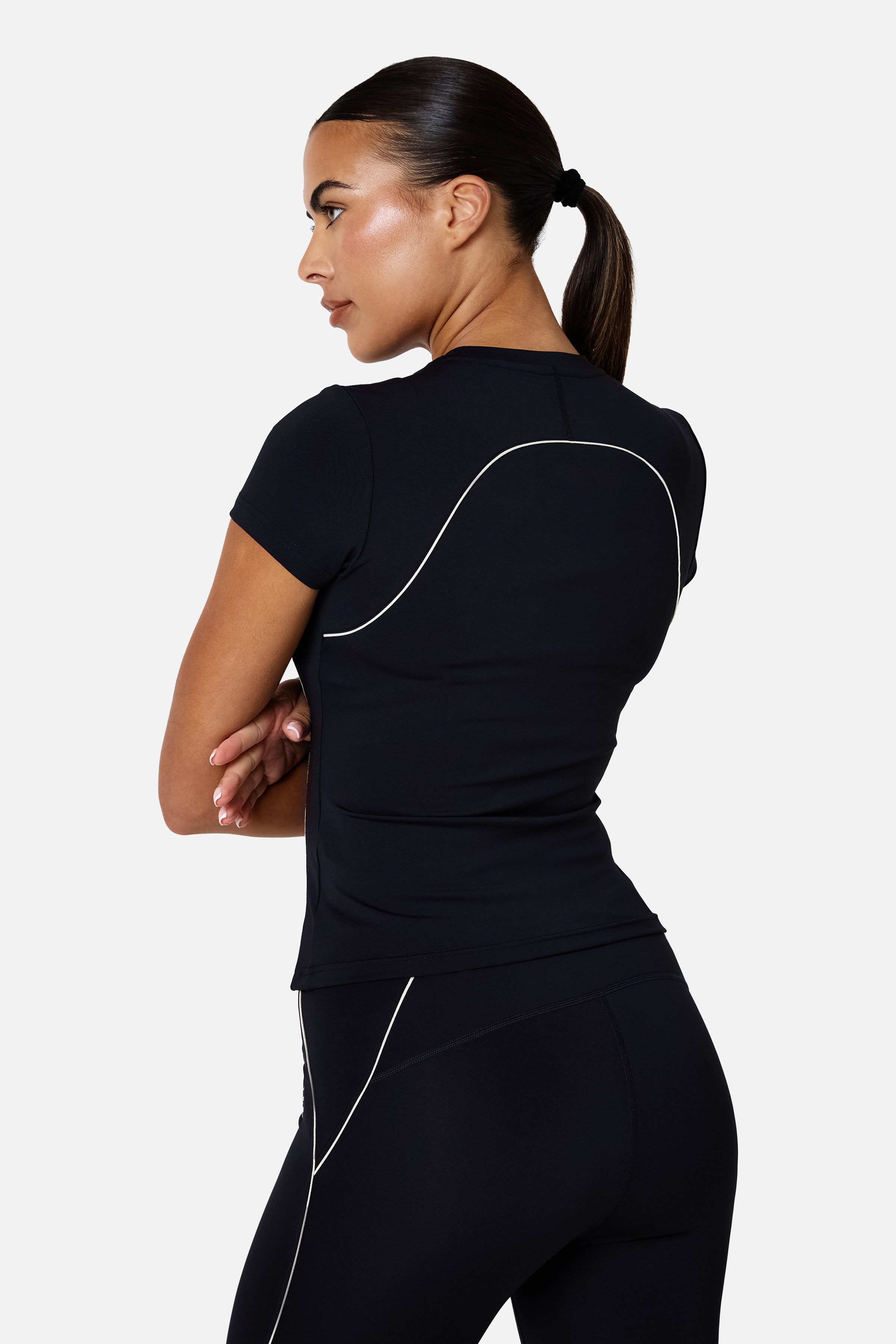 Womens Ignite Tee - Black/Candlelight White