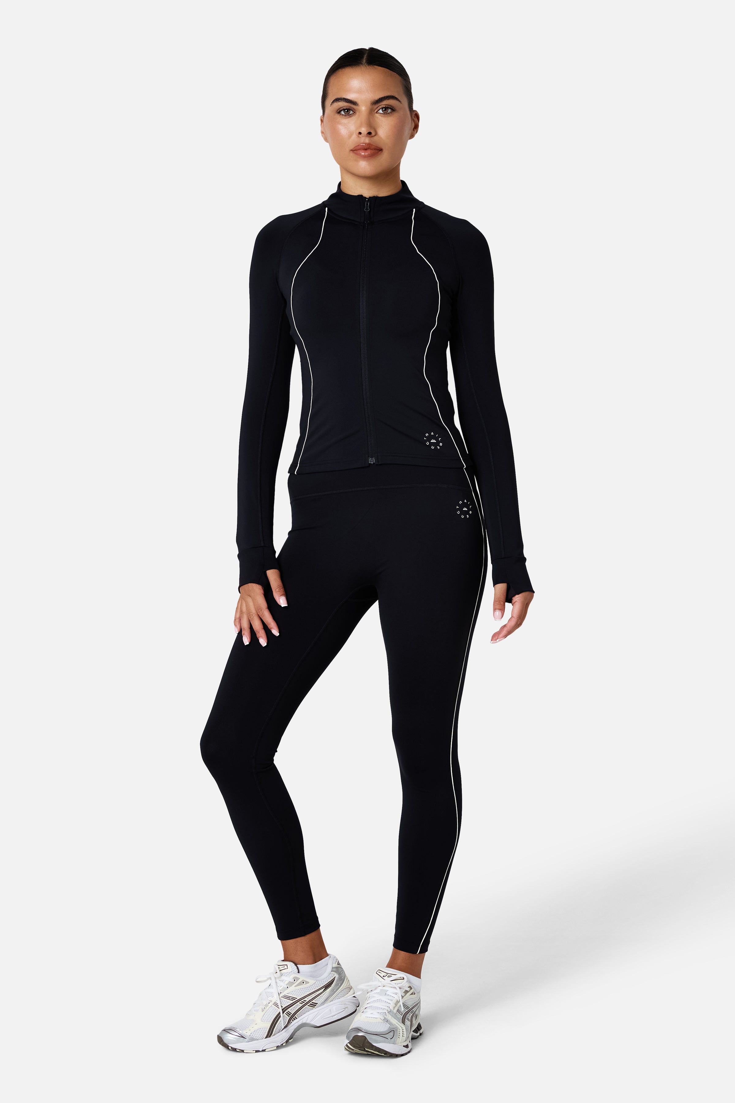 Womens Ignite Full Zip Track Jacket - Black/Candlelight White