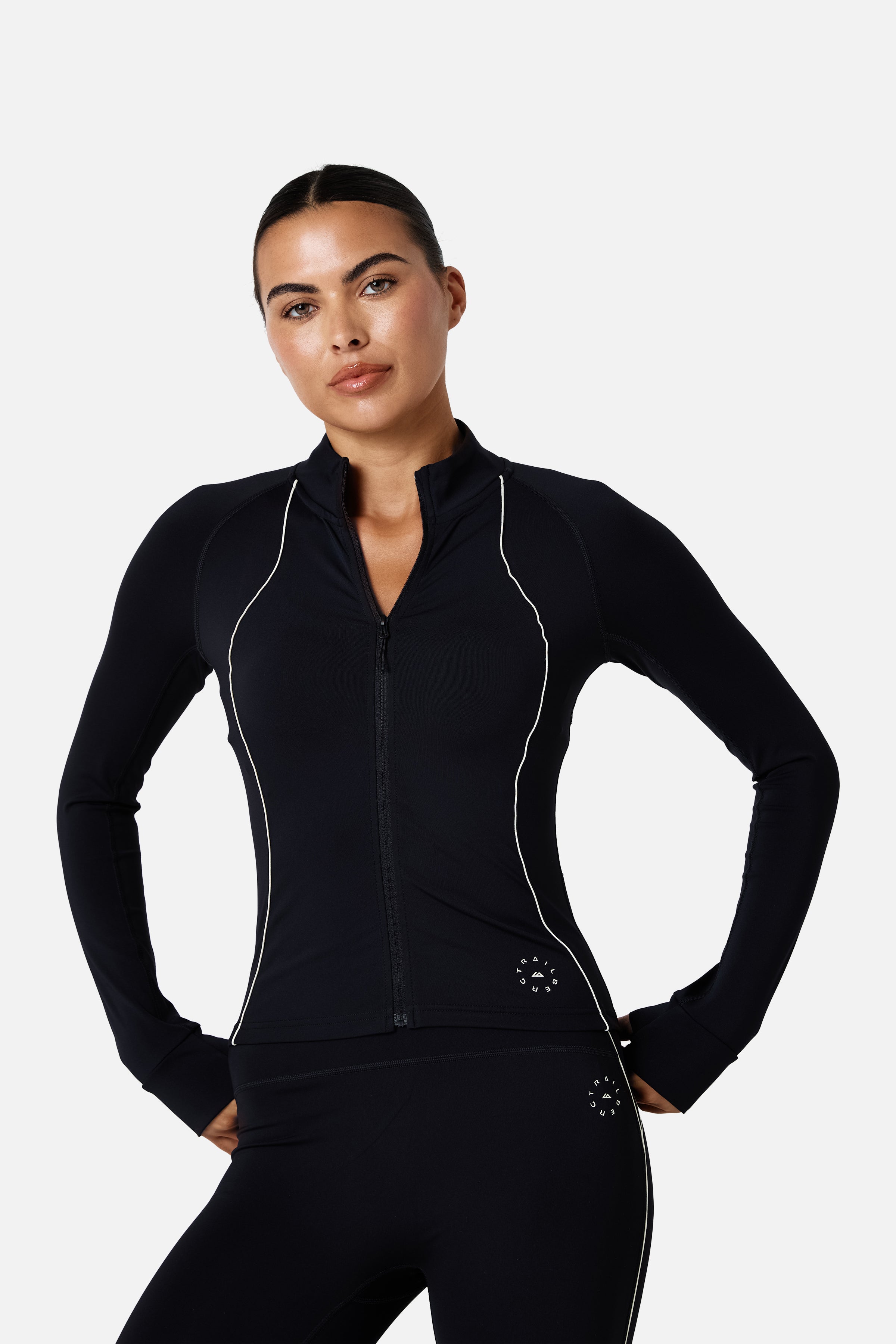 Womens Ignite Full Zip Track Jacket - Black/Candlelight White