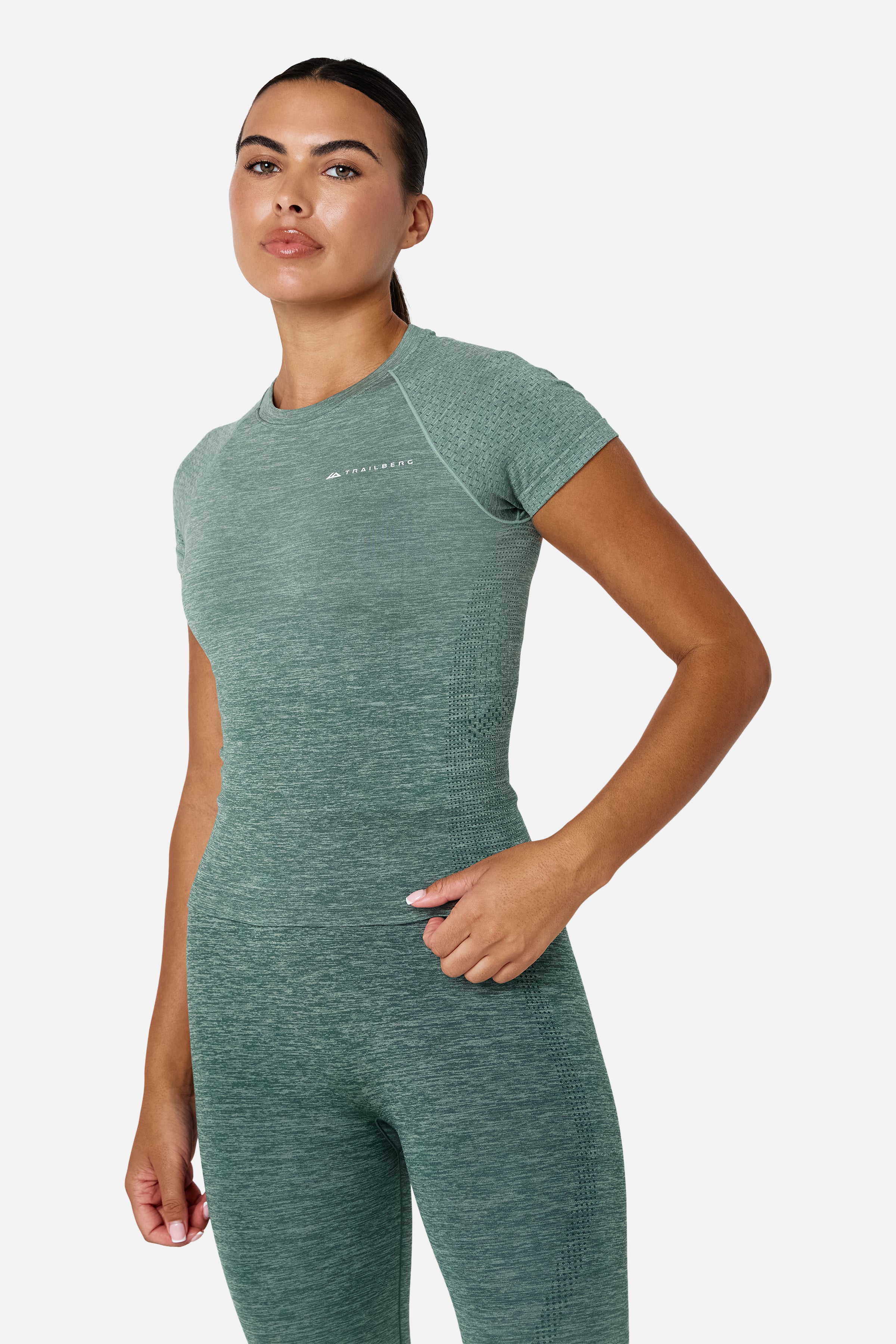Womens Evocurve Seamless Tee - Aloe Frost