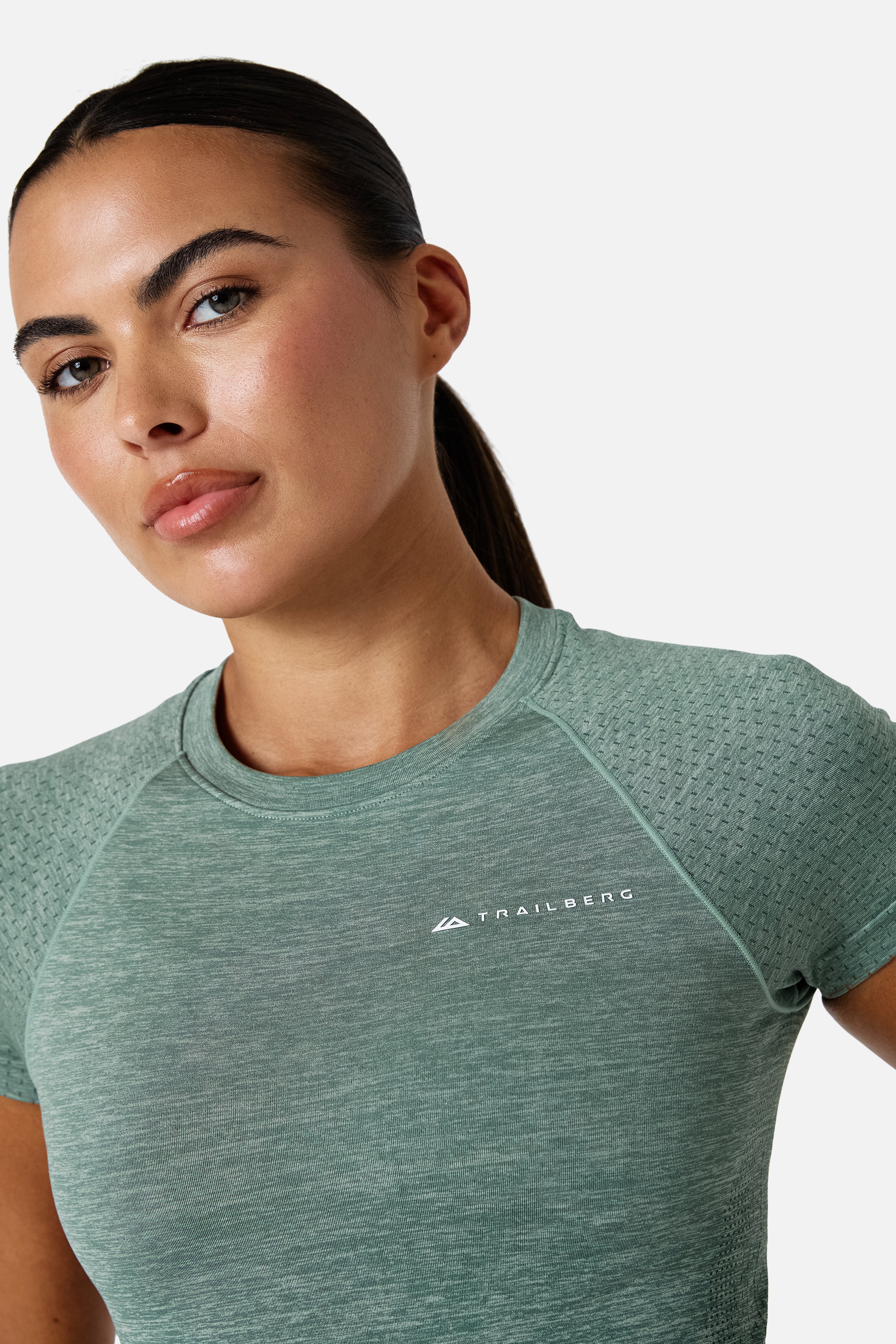 Womens Evocurve Seamless Tee - Aloe Frost