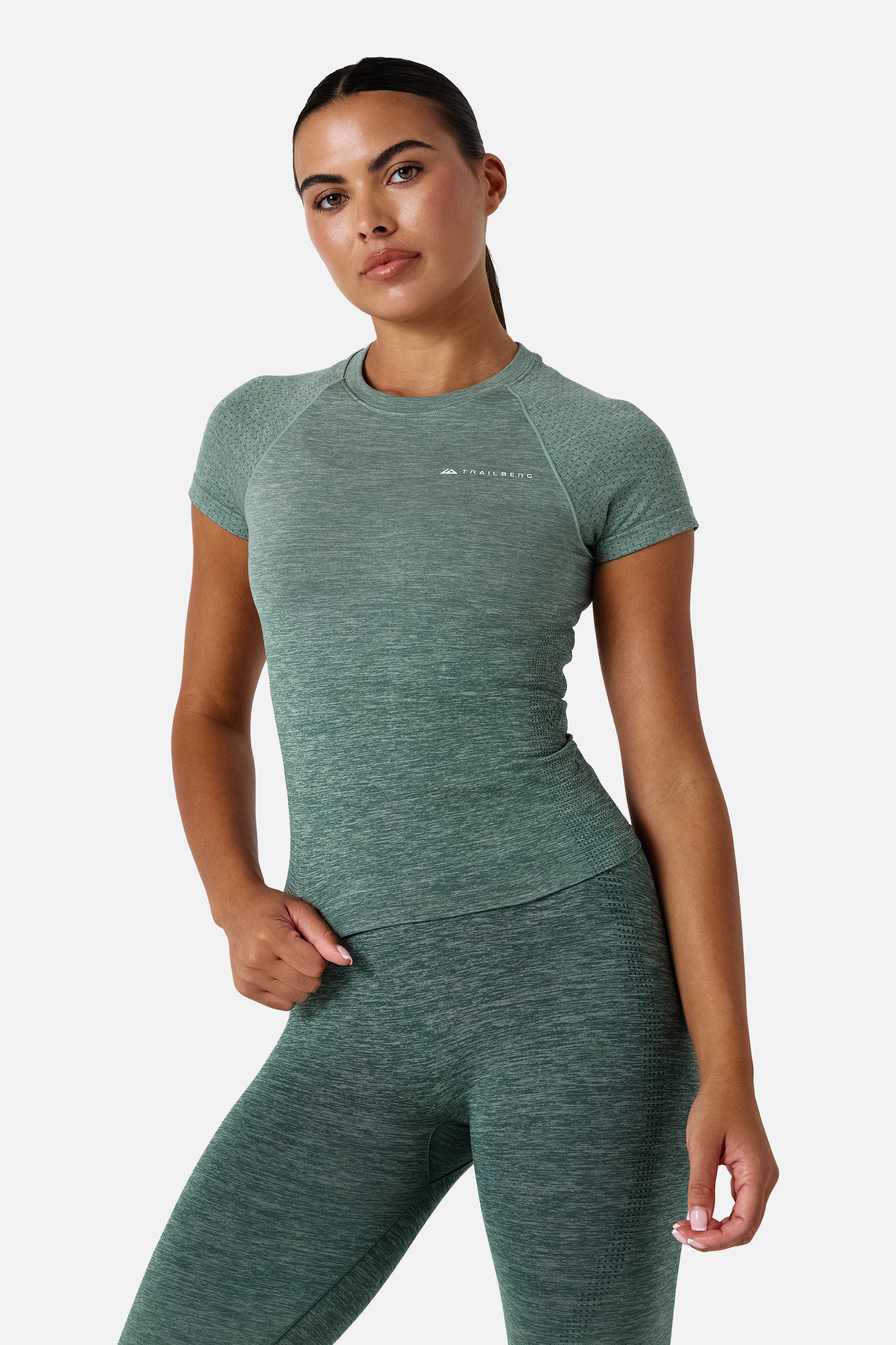 Womens Evocurve Seamless Tee - Aloe Frost
