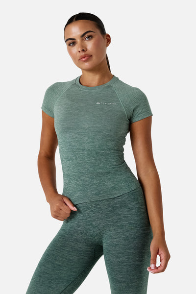 Womens Evocurve Seamless Tee - Aloe Frost