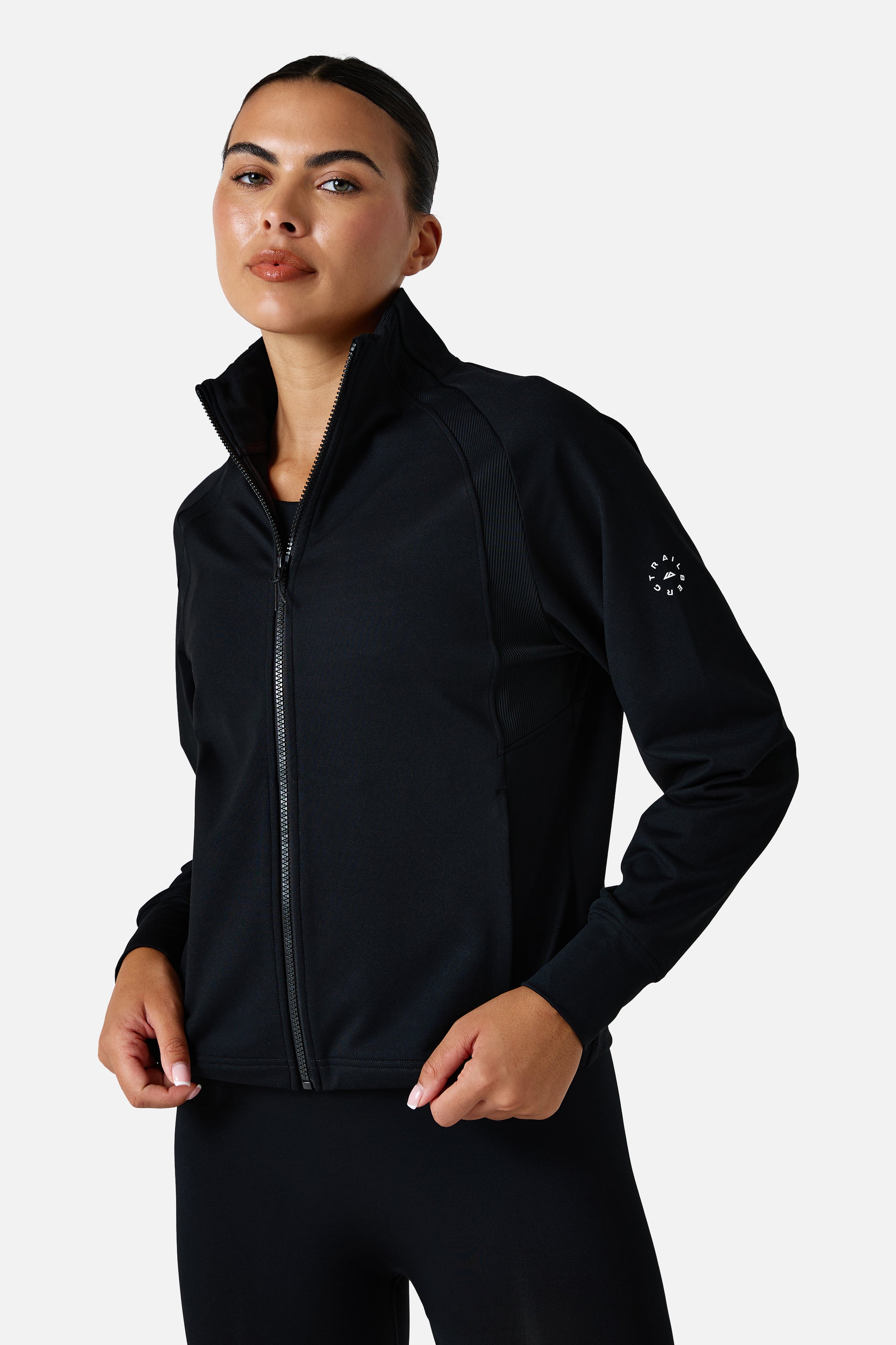 Womens Sculpt Core Oversized Track Jacket - Black