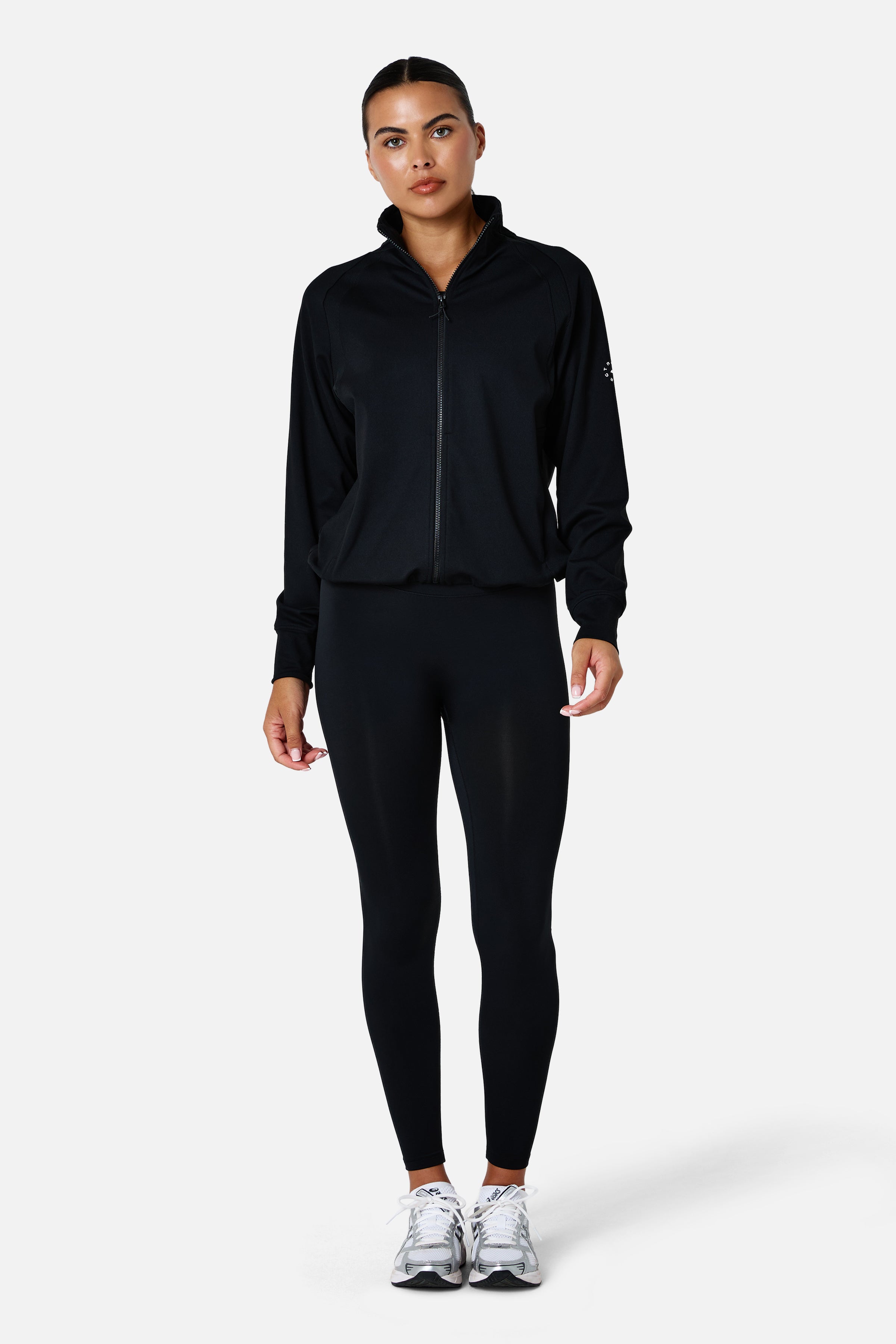 Womens Sculpt Core Oversized Track Jacket - Black