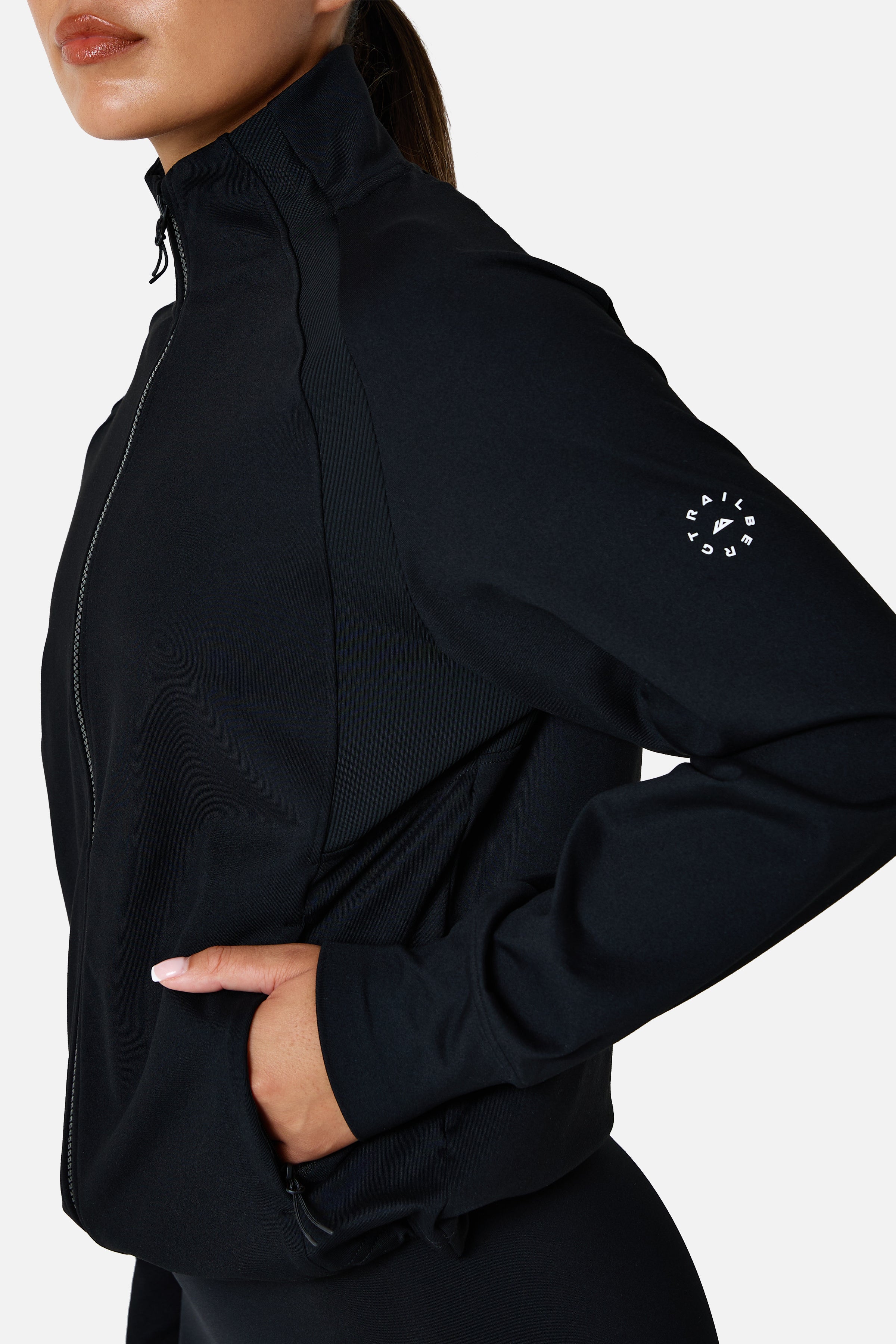 Womens Sculpt Core Oversized Track Jacket - Black