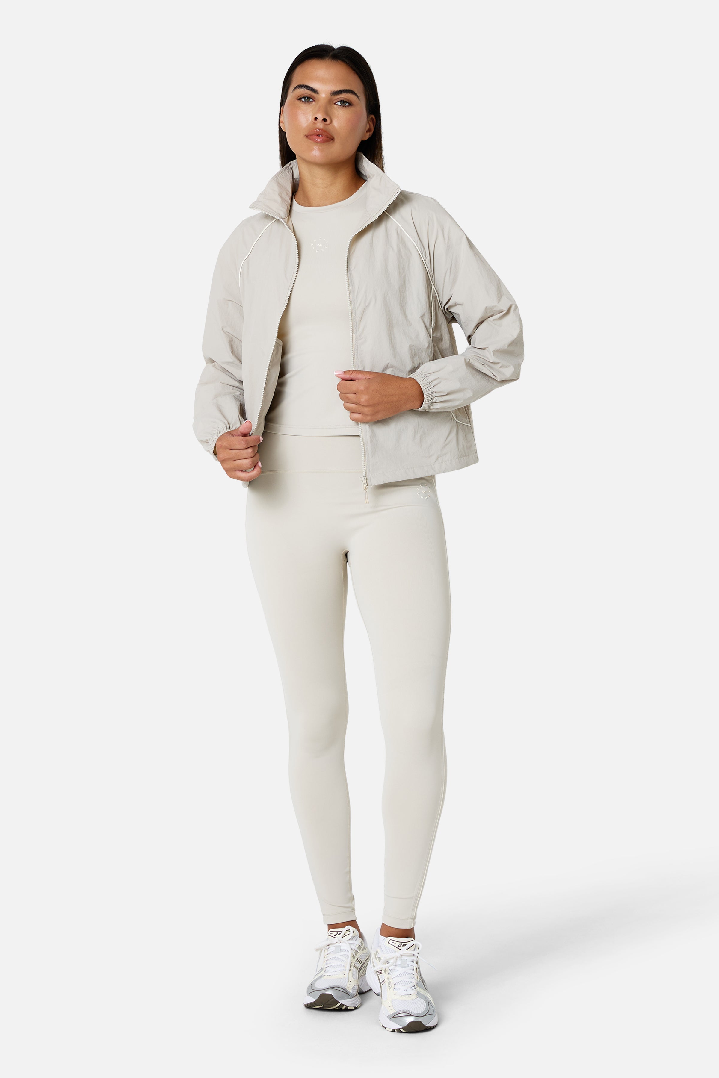 Womens Ignite Woven Track Jacket - Mercury Mist/Candlelight White