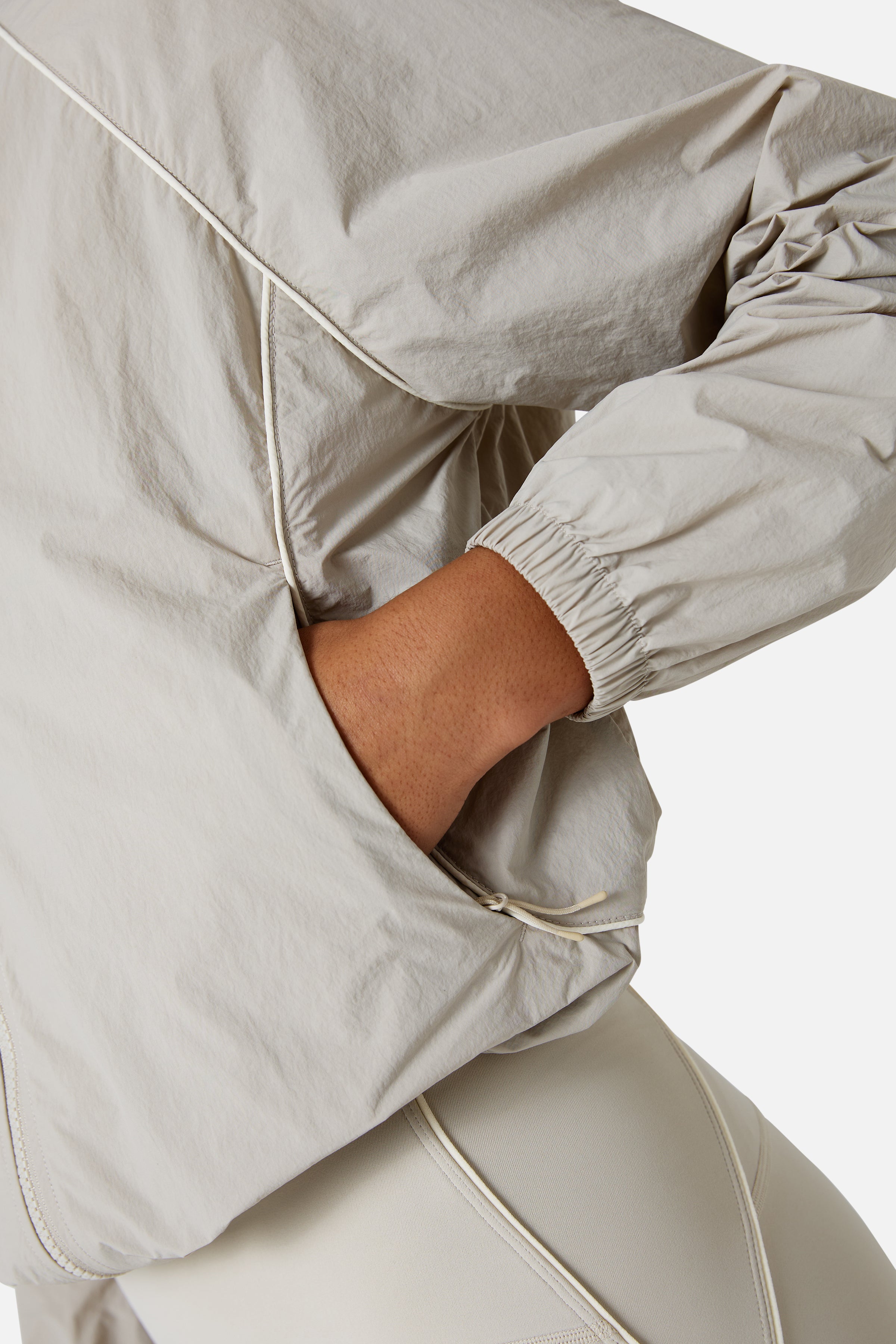 Womens Ignite Woven Track Jacket - Mercury Mist/Candlelight White