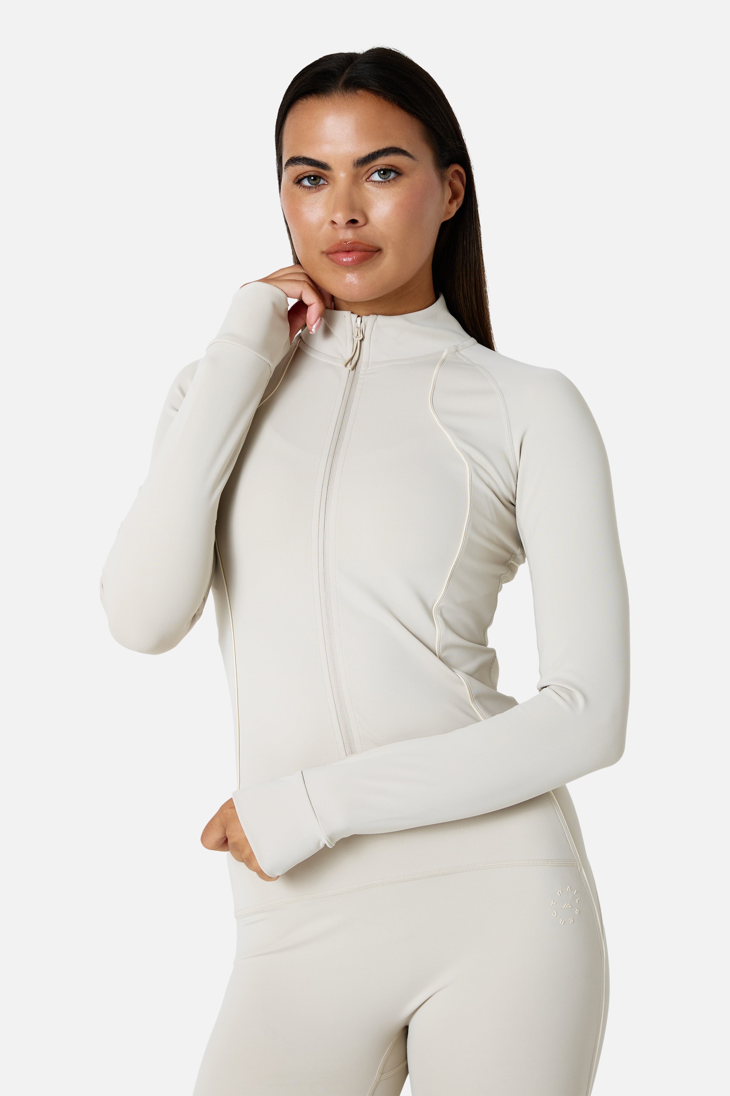 Womens Ignite Full Zip Track Jacket - Mercury Mist/Candlelight White