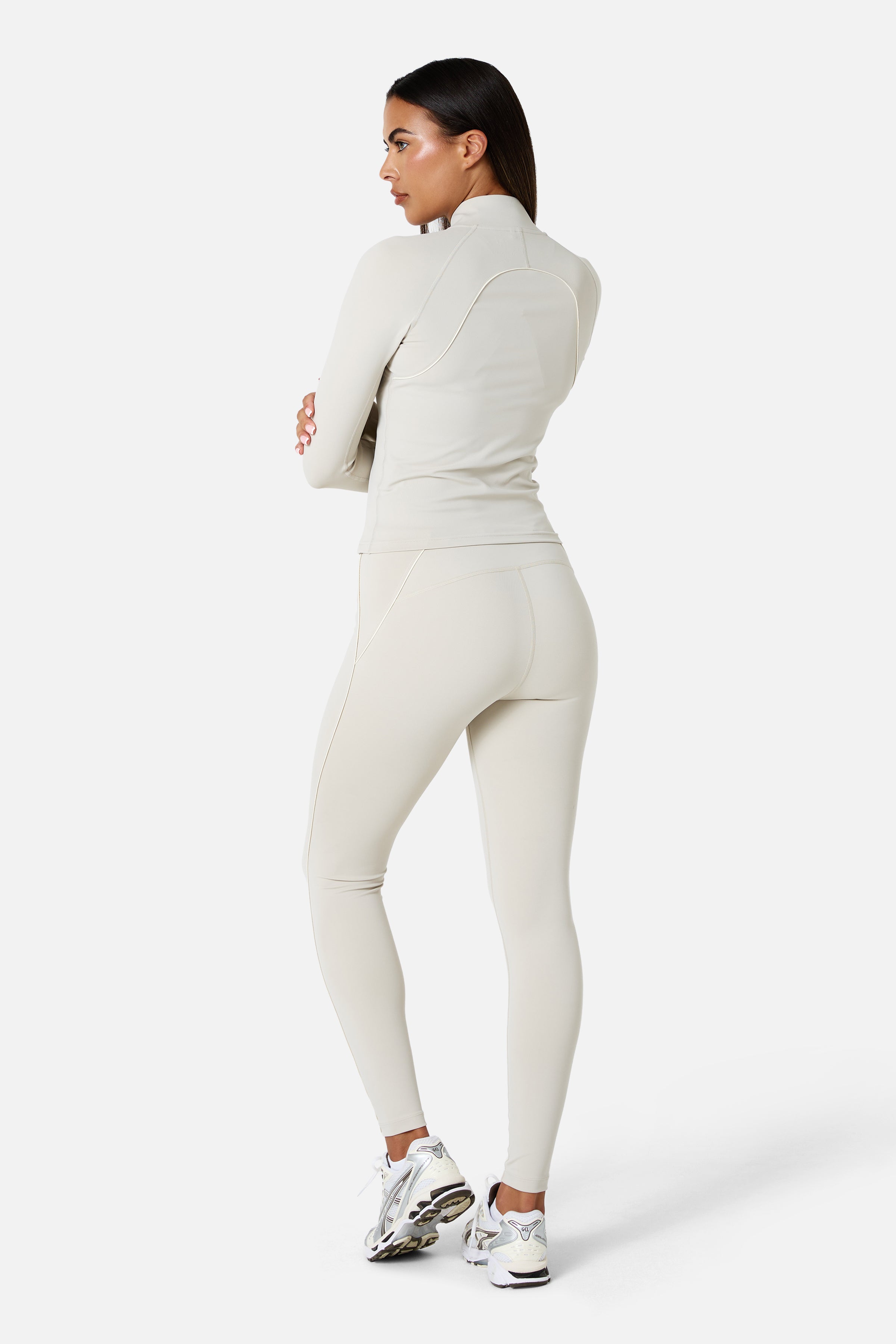 Womens Ignite Full Zip Track Jacket - Mercury Mist/Candlelight White