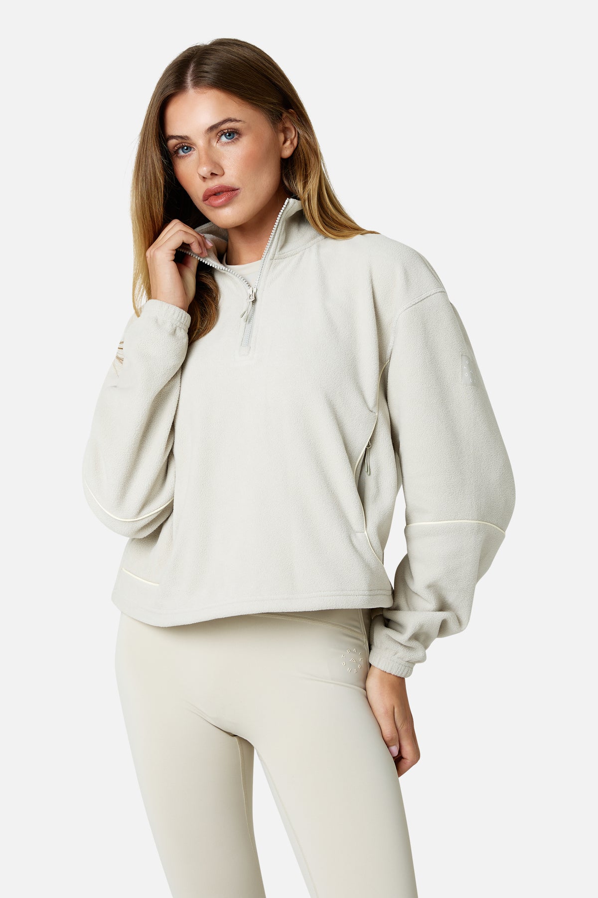 Womens Ignite Microfleece 1/4 Zip - Mercury Mist/Candlelight White