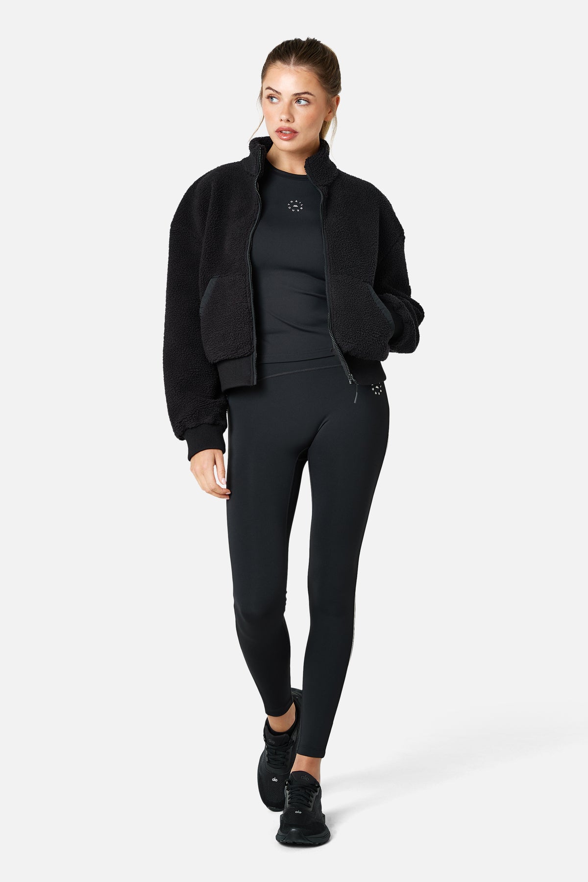 Womens Peakpath Borg Full Zip Track Jacket - Black