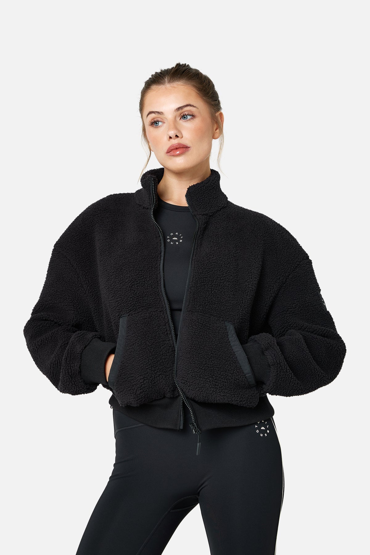 Womens Peakpath Borg Full Zip Track Jacket - Black