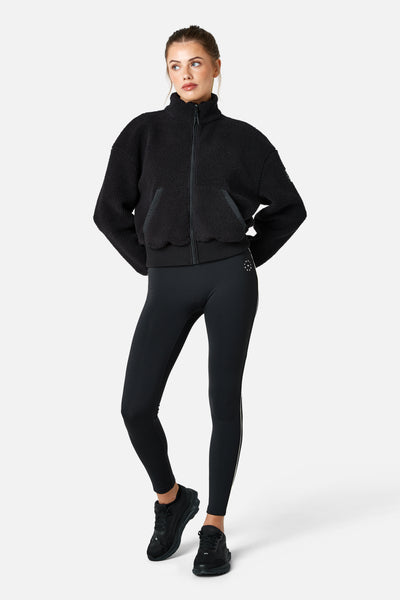 Womens Peakpath Borg Full Zip Track Jacket - Black