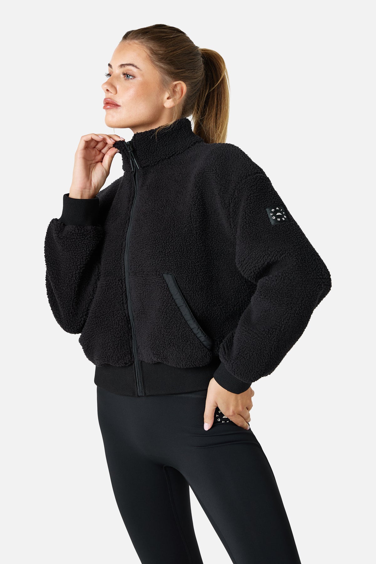 Womens Peakpath Borg Full Zip Track Jacket - Black
