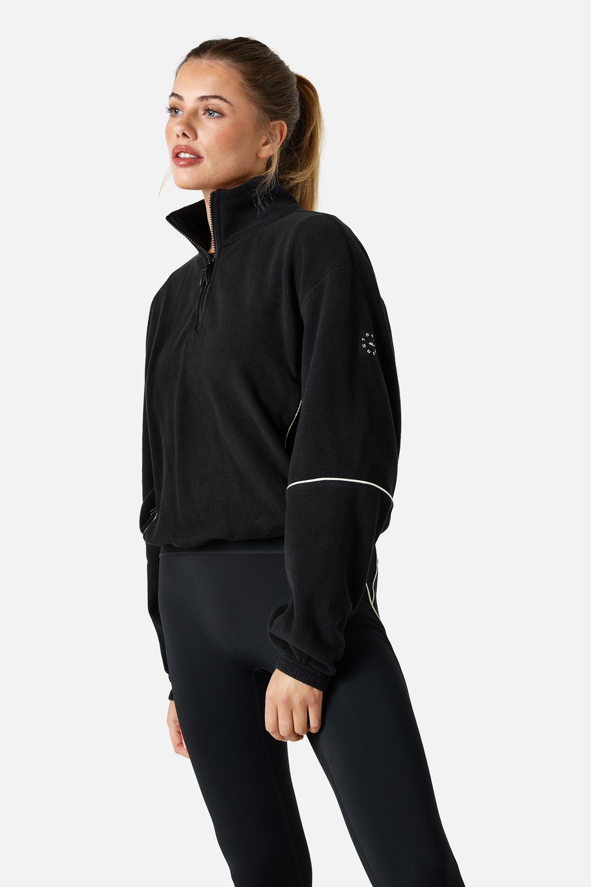 Womens Ignite Microfleece 1/4 Zip - Black/Candlelight White