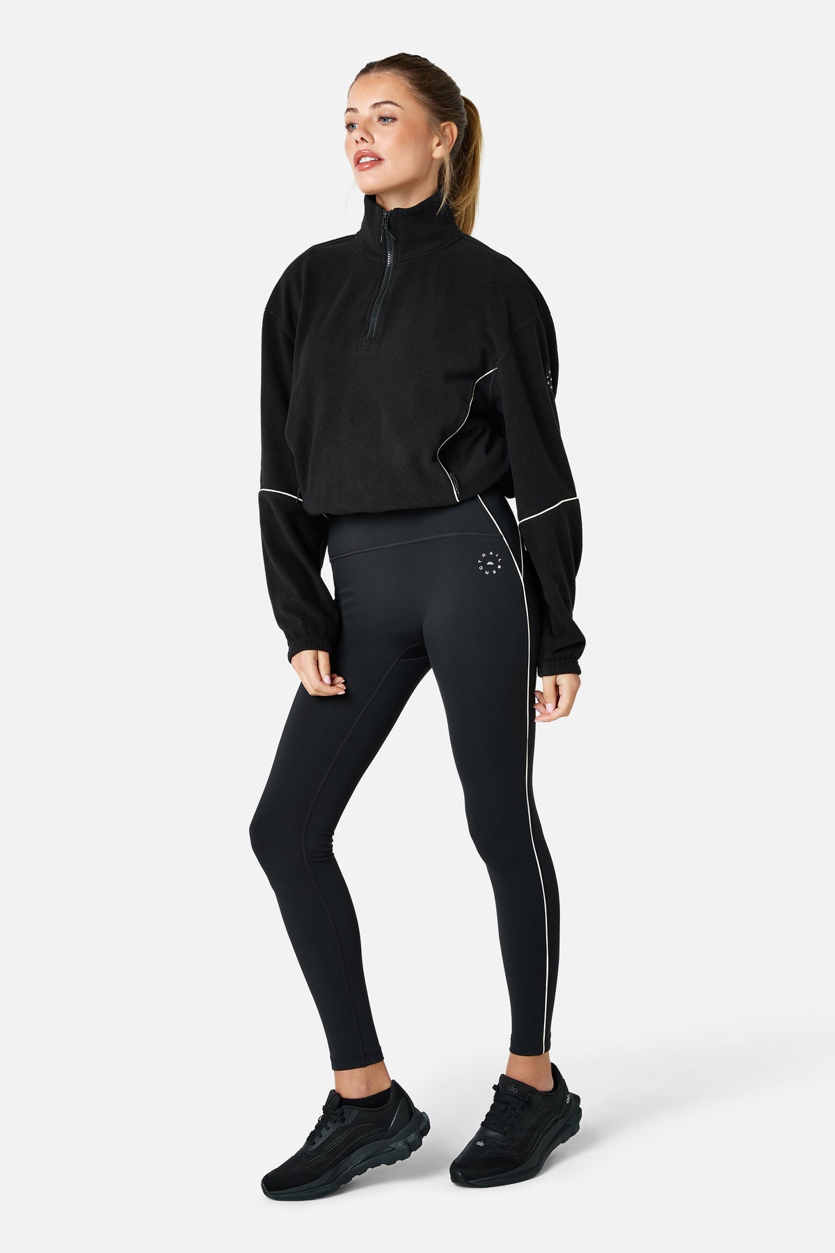 Womens Ignite Microfleece 1/4 Zip - Black/Candlelight White