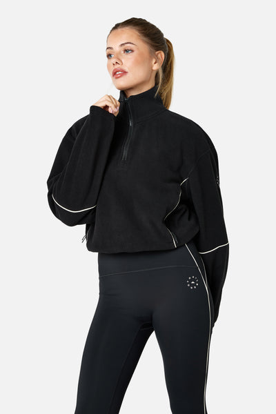 Womens Ignite Microfleece 1/4 Zip - Black/Candlelight White