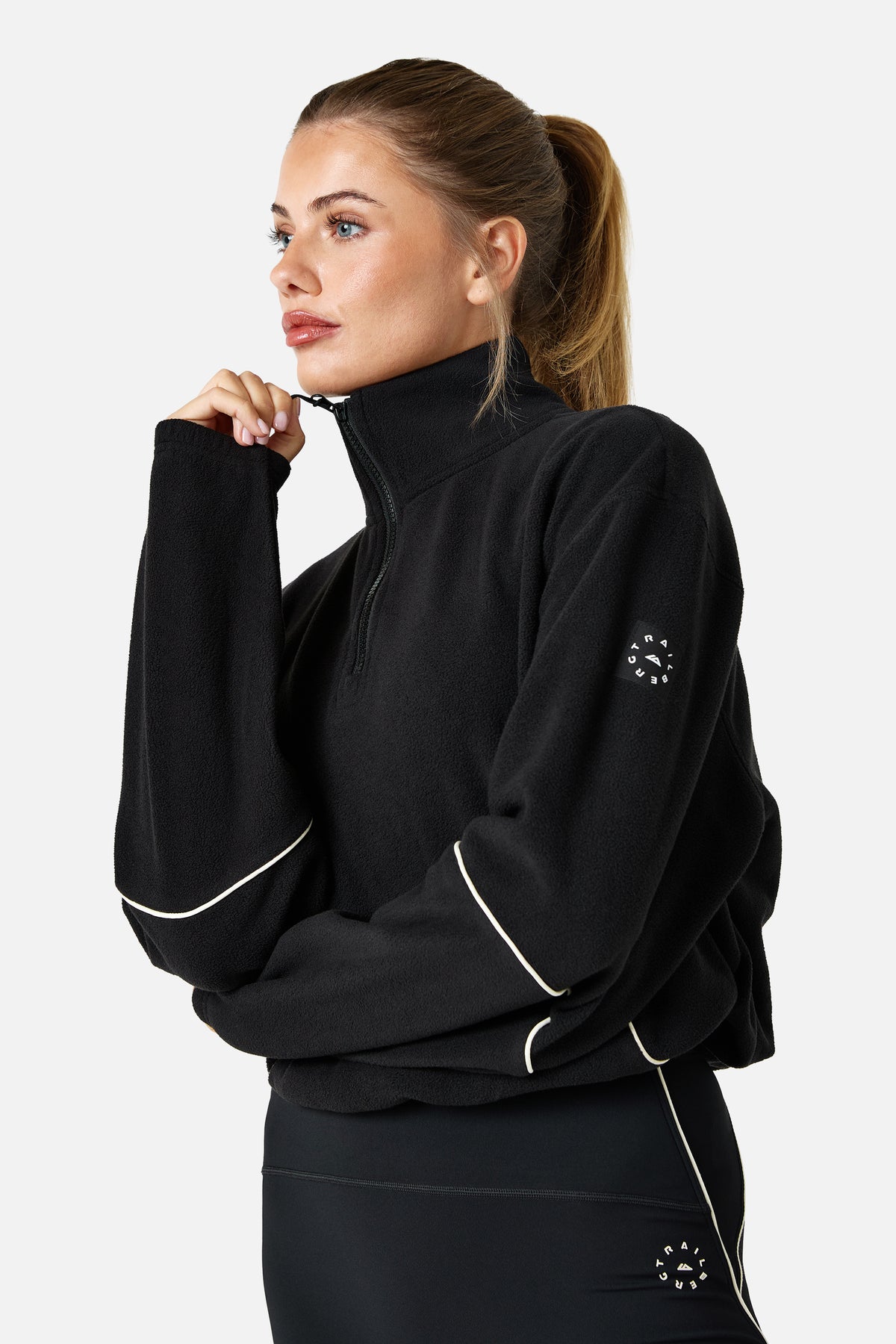 Womens Ignite Microfleece 1/4 Zip - Black/Candlelight White