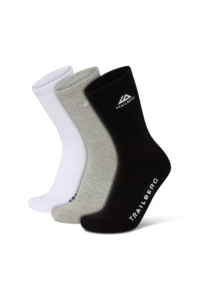 Edgebound 3 Pack Sock - Black/Grey/White